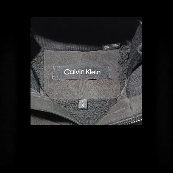 NWT Calvin Klein Men L Sherpa Lined Soft Shell Jacket Black Infinite Stretch 225 - Picture 4 of 14